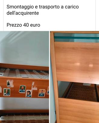 letto a castello in legno