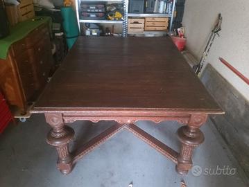 tavolo legno massello antico del  1900 