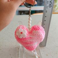 Portachiavi cuore rosa