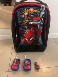 trolley Spiderman, orologio e walkie talkie