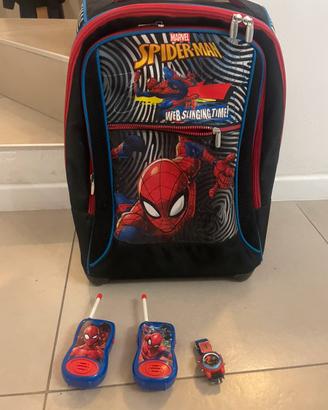 trolley Spiderman, orologio e walkie talkie
