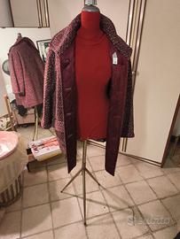 Cappotto donna lana sartoriale bordeaux XXL