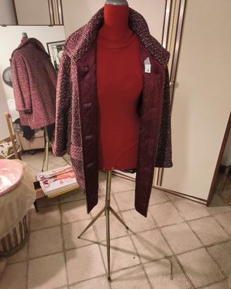 Cappotto donna lana sartoriale bordeaux XXL