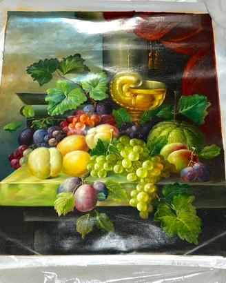 Dipinto natura morta con frutta