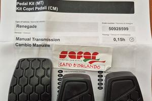 JEEP RENEGADE KIT COPRIPEDALI IN GOMMA ORIGINALI