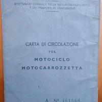 Carta di circolazione per Motociclo 