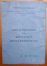 Carta di circolazione per Motociclo 