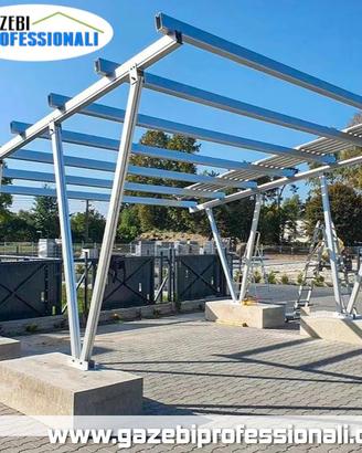 Carport fotovoltaico parcheggio auto gazebo tetto