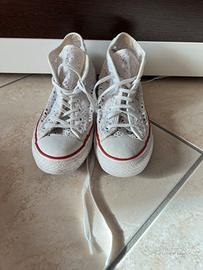 Converse bianche pizzo limited edition tg 38