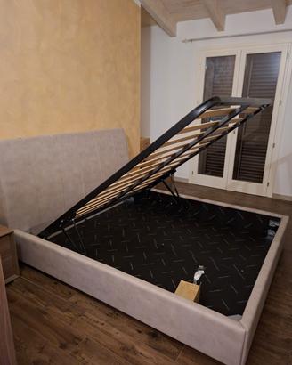 Letto Matrimoniale Contenitore Grigio Nabuk
