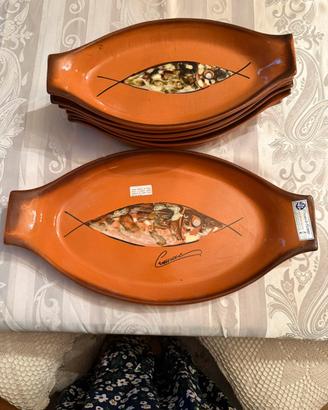 Servizio Piatti Pesce Ceramiche Cermac 1970