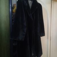cappotto lungo donna in pelliccia sintetica 