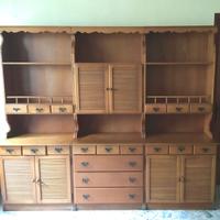 Credenza, mobile soggiorno, dispensa noce chiaro