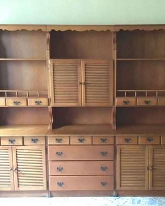 Credenza, mobile soggiorno, dispensa noce chiaro