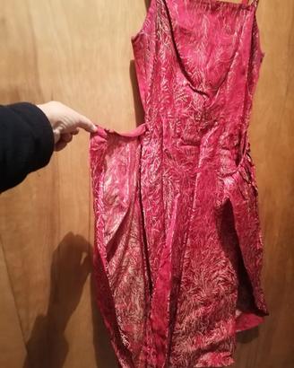 Vestito da sera anni 50 rosso e oro