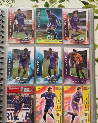 Lotto cards fiorentina e genoa calciatori panini