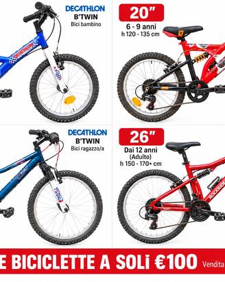 4 Bici di diverse taglie