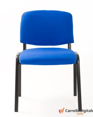 Sedia Imbottita Impilabile in Tessuto BLU