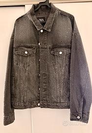 Giacca jeans uomo Zara strass neri