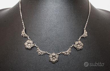 Collier Vintage argento marcasite