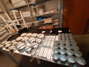 teglie, stampi ring e materiale pasticceria nuovi