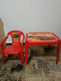 Tavolo e sedia CARS per bambini 