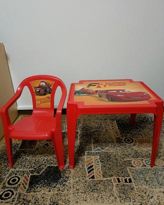 Tavolo e sedia CARS per bambini 