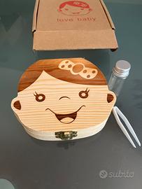 Scatola BIMBA porta dentini legno