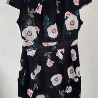 Vestito estivo nero con fiori, taglia M