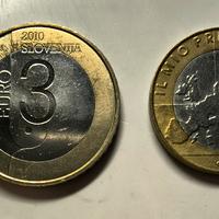 Lotto 2 Gettoni: Slovenia 3€ + 1€ Cassol.