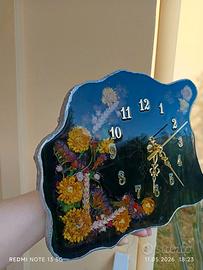 Orologio da parete piccolo con fiori