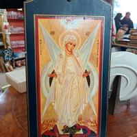 Icona mariana su tavola di legno
