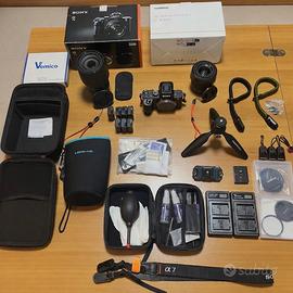 Sony a7 mkii con due obiettivi e con corredo
