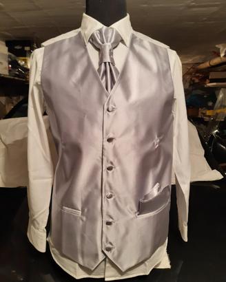 Gilet grigio perla per sposo 