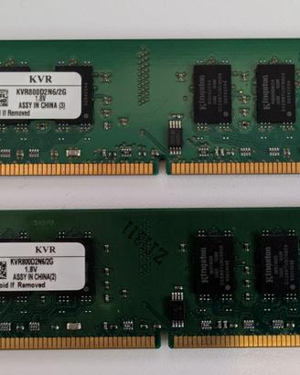 4GB RAM Kingston DDR2 modello KVR800D2N6/2G