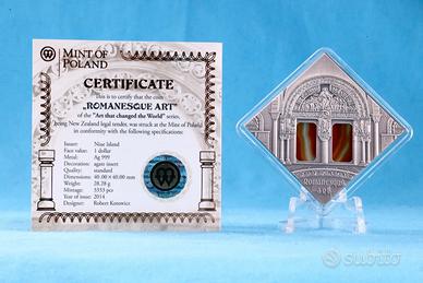 Niue 1 Dollar 2014 "Romanesque Art" Ag Ant. Fin.