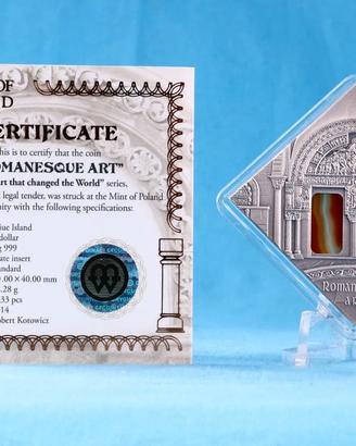 Niue 1 Dollar 2014 "Romanesque Art" Ag Ant. Fin.