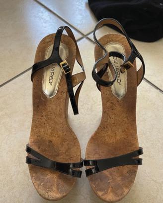 Zatterone tacco alto Dsquared nero