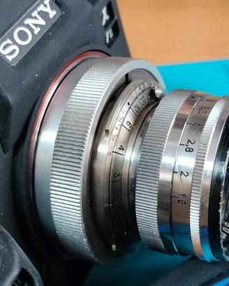 Contax Carl Zeiss Sonnar 50 1,5 con anello Sony E