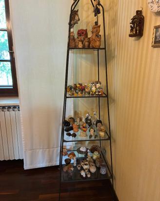 Scaffale ferro battuto con piani di cristallo