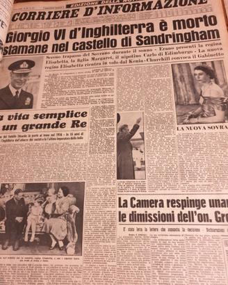 raccolta quotidiani del febbraio 1952