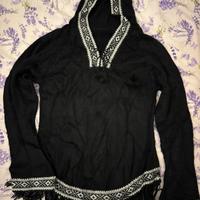 Maglone in alpaca nero Perù