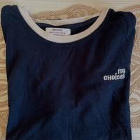 T-shirt blu scuro Bershka con scritta “my choices”