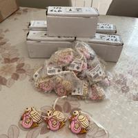 Set 103 bomboniere nascita femmina cicogna rosa