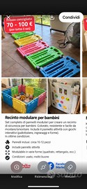 Recinto modulare bambini colorato – pannelli gioco