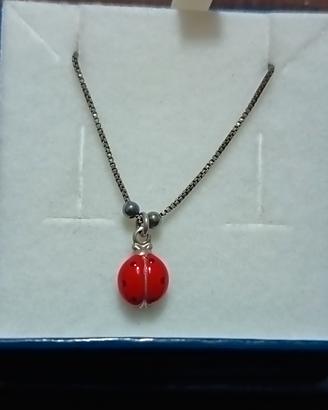 collana coccinella argento