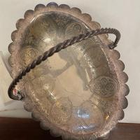 Elegante Cestino Centrotavola in Argento