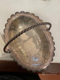 Elegante Cestino Centrotavola in Argento