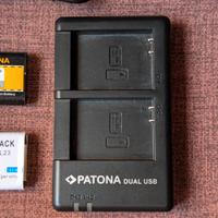 Caricabatterie Patona + 2 batterie per Nikon P900