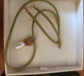Collana ciondolo oro 18K e perla coltivata